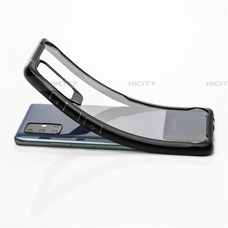 Samsung Galaxy A71 5G用ハイブリットバンパーケース クリア透明 プラスチック 鏡面 カバー M02 サムスン 