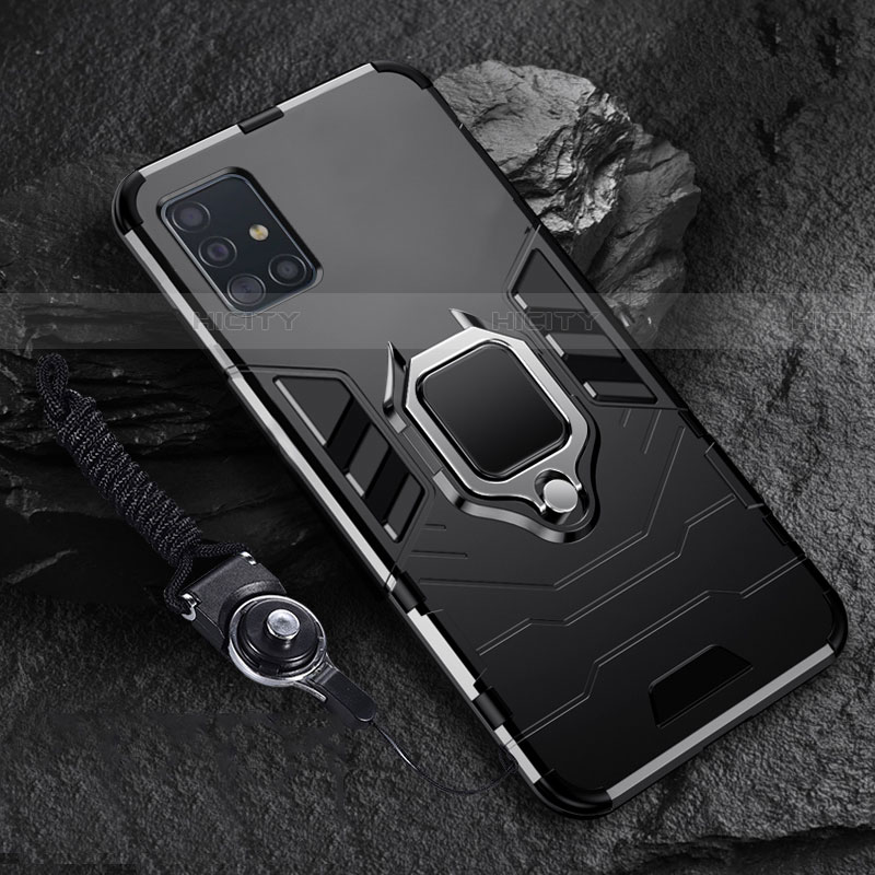 Samsung Galaxy A71 5G用ハイブリットバンパーケース プラスチック アンド指輪 マグネット式 サムスン 