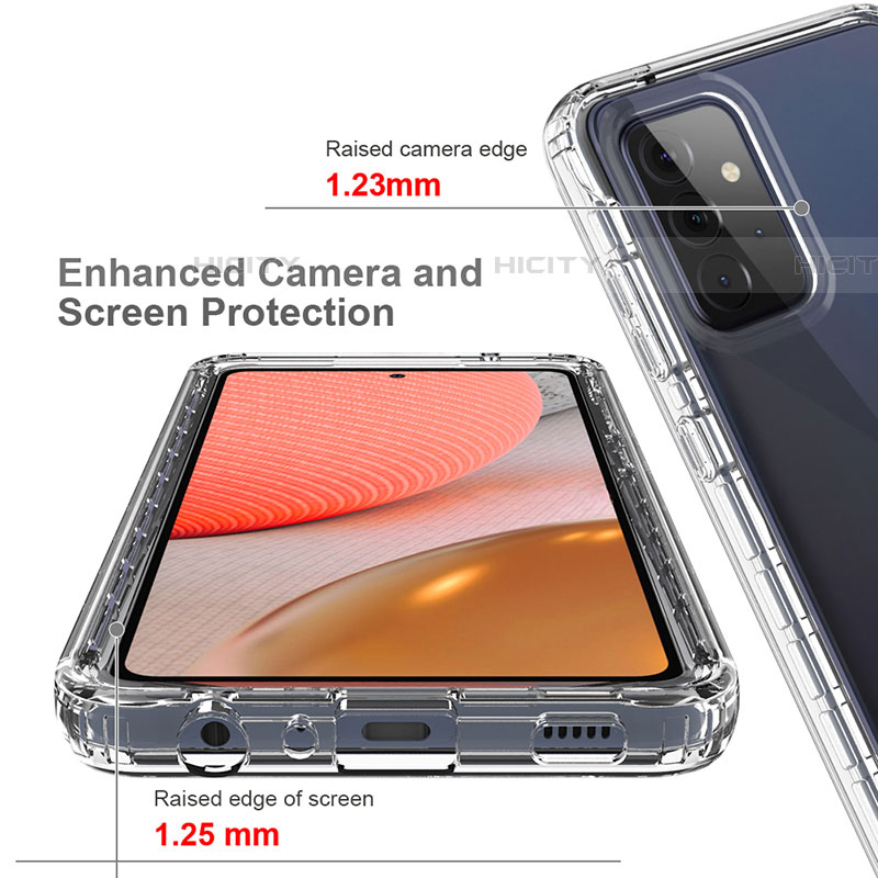 Samsung Galaxy A72 4G用前面と背面 360度 フルカバー 極薄ソフトケース シリコンケース 耐衝撃 全面保護 バンパー 勾配色 透明 サムスン 