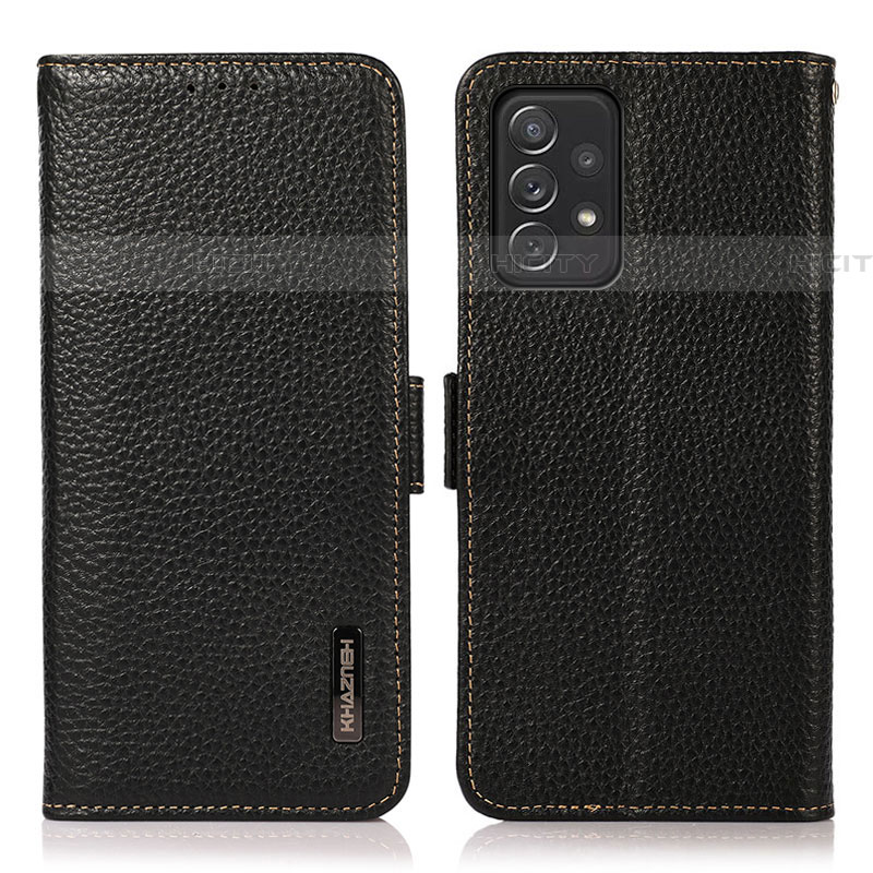 Samsung Galaxy A72 5G用手帳型 レザーケース スタンド カバー B03H サムスン ブラック