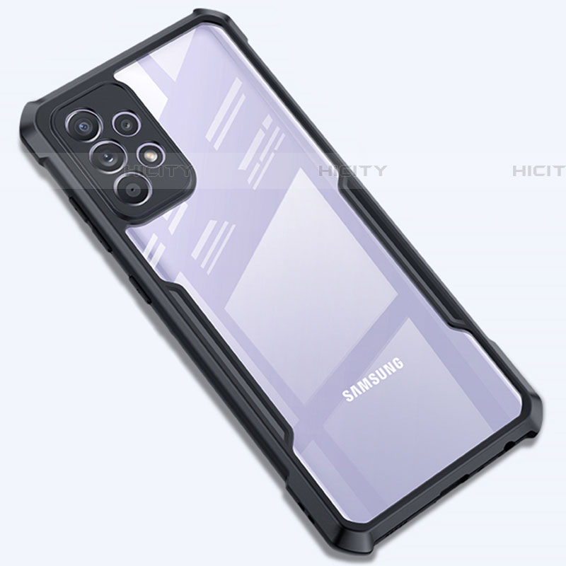 Samsung Galaxy A72 5G用極薄ソフトケース シリコンケース 耐衝撃 全面保護 クリア透明 T08 サムスン ブラック