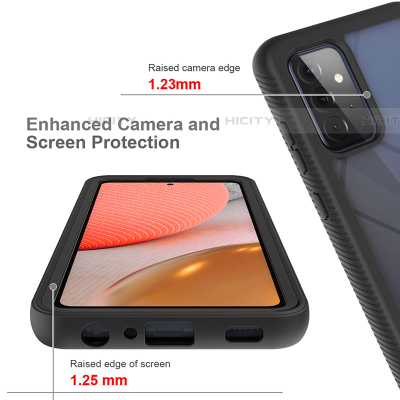 Samsung Galaxy A72 5G用360度 フルカバー ハイブリットバンパーケース クリア透明 プラスチック カバー JX2 サムスン 