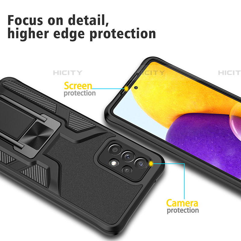 Samsung Galaxy A72 5G用ハイブリットバンパーケース プラスチック アンド指輪 マグネット式 ZL1 サムスン 