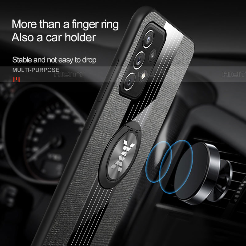 Samsung Galaxy A72 5G用極薄ソフトケース シリコンケース 耐衝撃 全面保護 アンド指輪 マグネット式 バンパー X01L サムスン