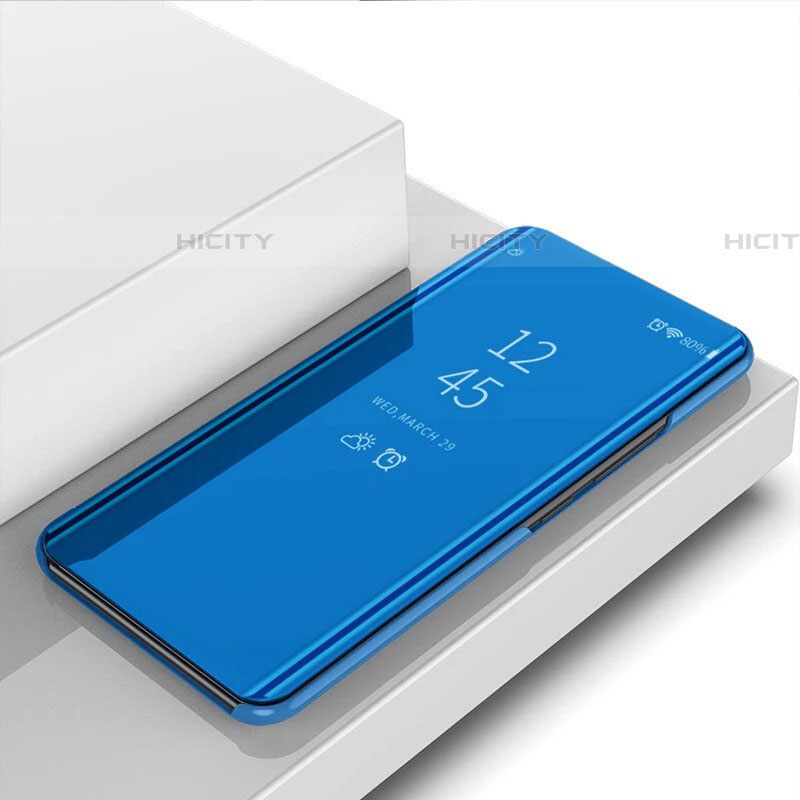 Samsung Galaxy A73 5G用手帳型 レザーケース スタンド 鏡面 カバー L04 サムスン ネイビー