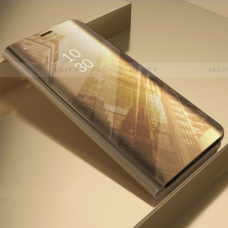Samsung Galaxy A73 5G用手帳型 レザーケース スタンド 鏡面 カバー L03 サムスン ゴールド