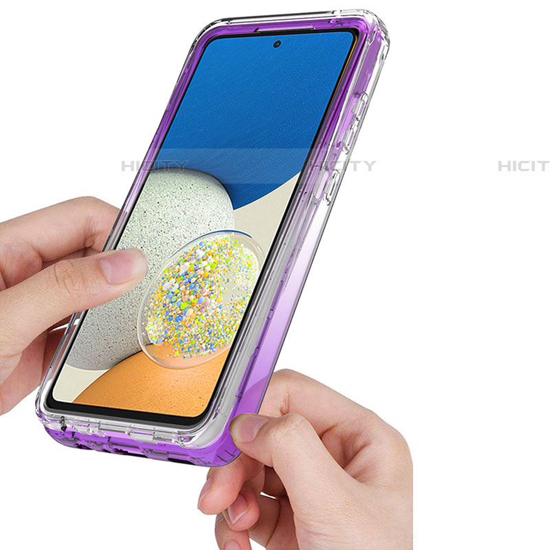 Samsung Galaxy A73 5G用前面と背面 360度 フルカバー 極薄ソフトケース シリコンケース 耐衝撃 全面保護 バンパー 勾配色 透明 JX1 サムスン 