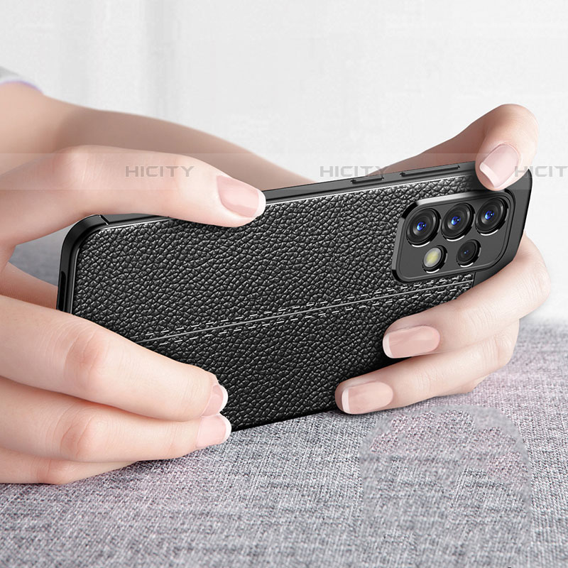 Samsung Galaxy A73 5G用シリコンケース ソフトタッチラバー レザー柄 カバー サムスン 