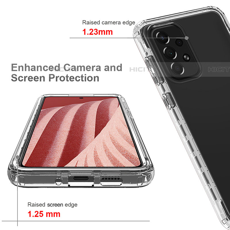 Samsung Galaxy A73 5G用前面と背面 360度 フルカバー 極薄ソフトケース シリコンケース 耐衝撃 全面保護 バンパー 勾配色 透明 サムスン 