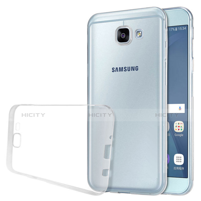 Samsung Galaxy A8 (2016) A8100 A810F用極薄ソフトケース シリコンケース 耐衝撃 全面保護 クリア透明 T02 サムスン クリア