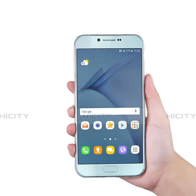 Samsung Galaxy A8 (2016) A8100 A810F用極薄ソフトケース シリコンケース 耐衝撃 全面保護 クリア透明 T02 サムスン クリア