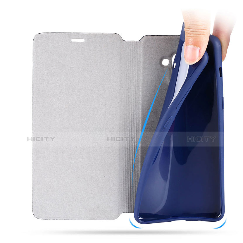 Samsung Galaxy A8 (2018) A530F用手帳型 レザーケース スタンド L02 サムスン ネイビー