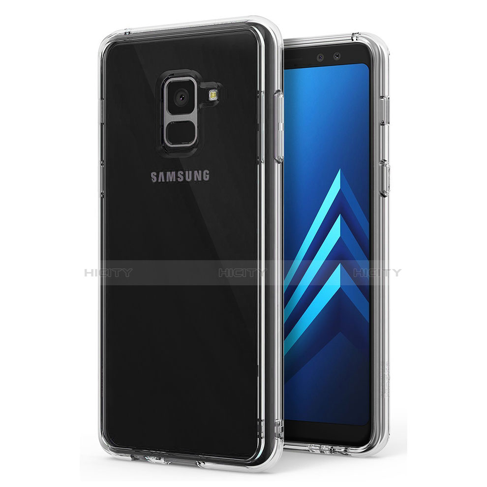 Samsung Galaxy A8 (2018) Duos A530F用極薄ソフトケース シリコンケース 耐衝撃 全面保護 クリア透明 T02 サムスン クリア