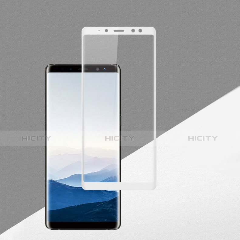 Samsung Galaxy A8 (2018) Duos A530F用強化ガラス フル液晶保護フィルム F02 サムスン ホワイト