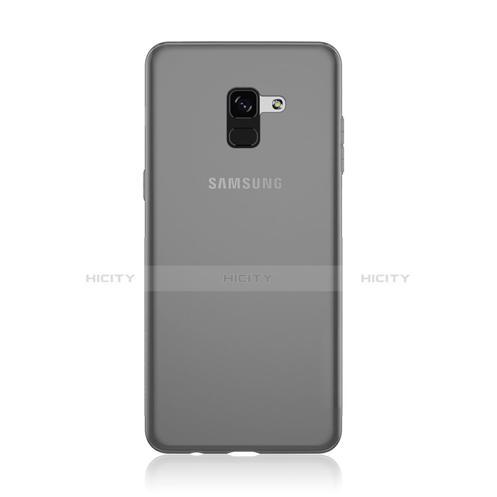Samsung Galaxy A8+ A8 Plus (2018) A730F用極薄ソフトケース シリコンケース 耐衝撃 全面保護 クリア透明 T02 サムスン グレー