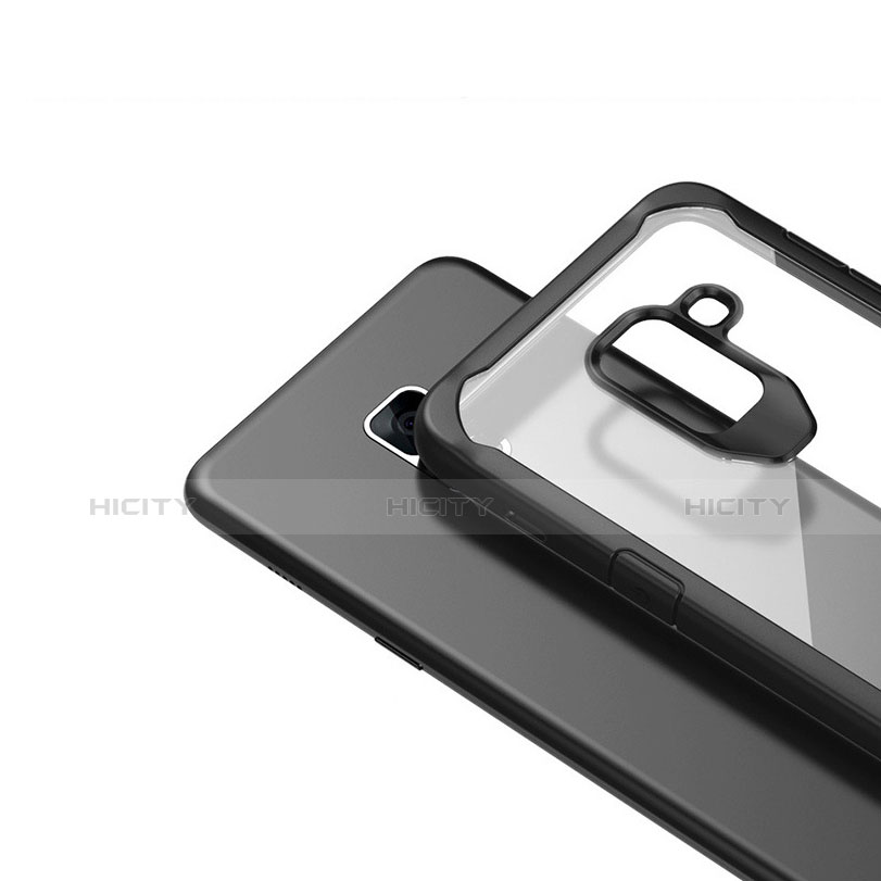 Samsung Galaxy A8+ A8 Plus (2018) A730F用ハイブリットバンパーケース クリア透明 プラスチック 鏡面 カバー サムスン 