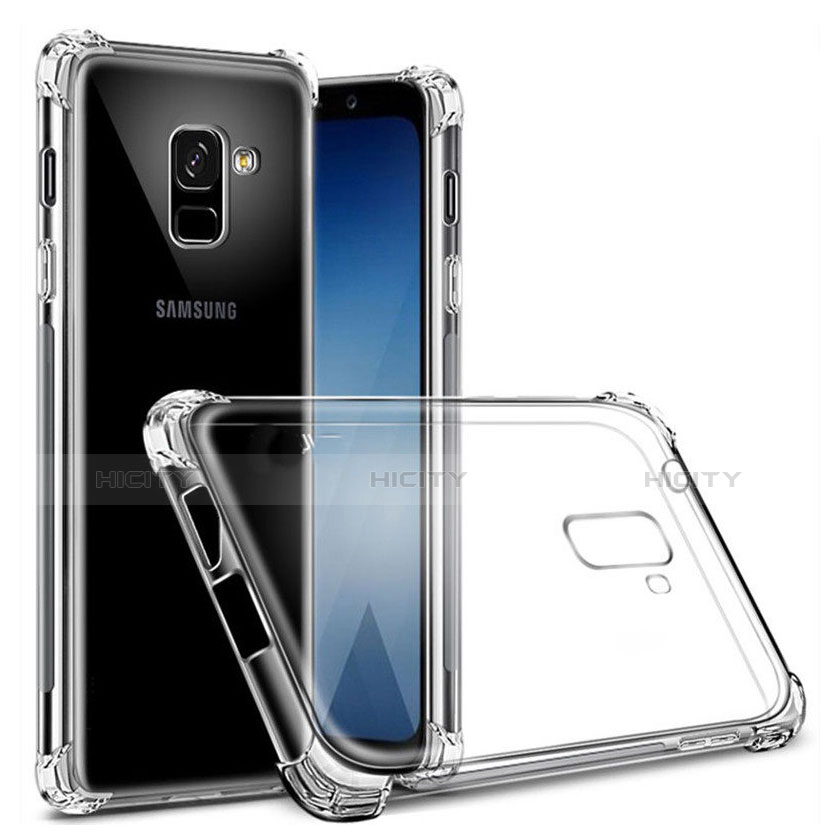 Samsung Galaxy A8+ A8 Plus (2018) Duos A730F用極薄ソフトケース シリコンケース 耐衝撃 全面保護 クリア透明 T03 サムスン クリア