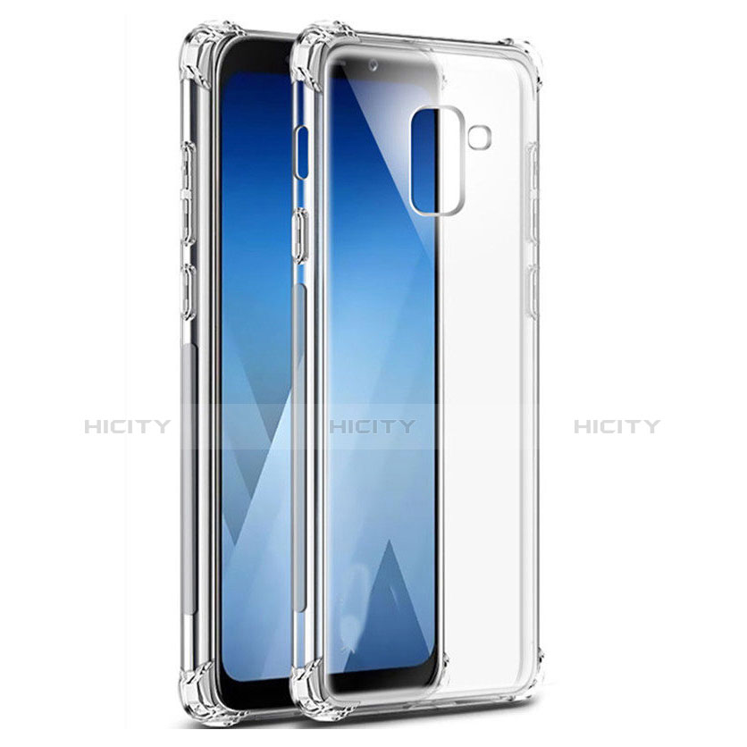 Samsung Galaxy A8+ A8 Plus (2018) Duos A730F用極薄ソフトケース シリコンケース 耐衝撃 全面保護 クリア透明 T03 サムスン クリア