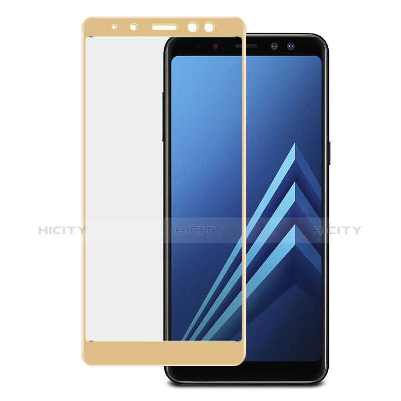 Samsung Galaxy A8+ A8 Plus (2018) Duos A730F用強化ガラス フル液晶保護フィルム サムスン ゴールド