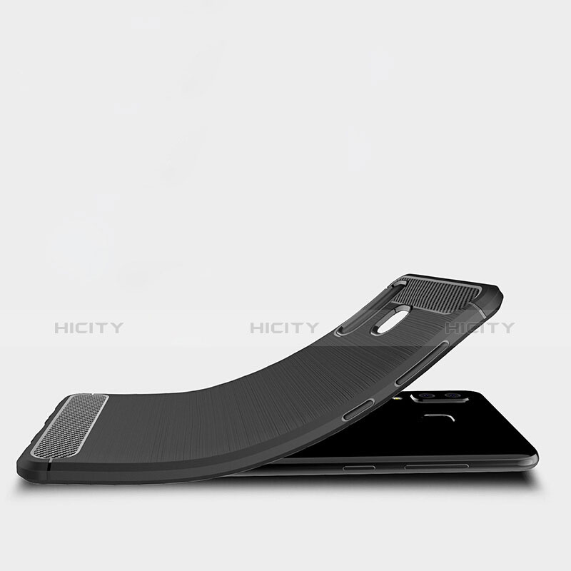 Samsung Galaxy A8 Star用シリコンケース ソフトタッチラバー ツイル サムスン ブラック