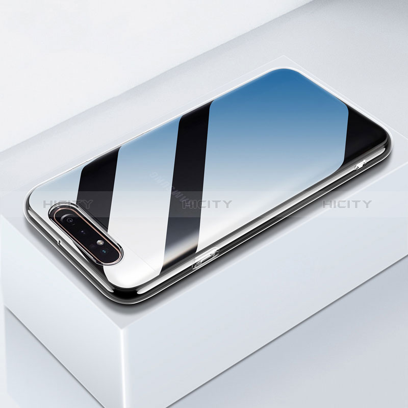 Samsung Galaxy A80用極薄ソフトケース シリコンケース 耐衝撃 全面保護 クリア透明 T05 サムスン クリア