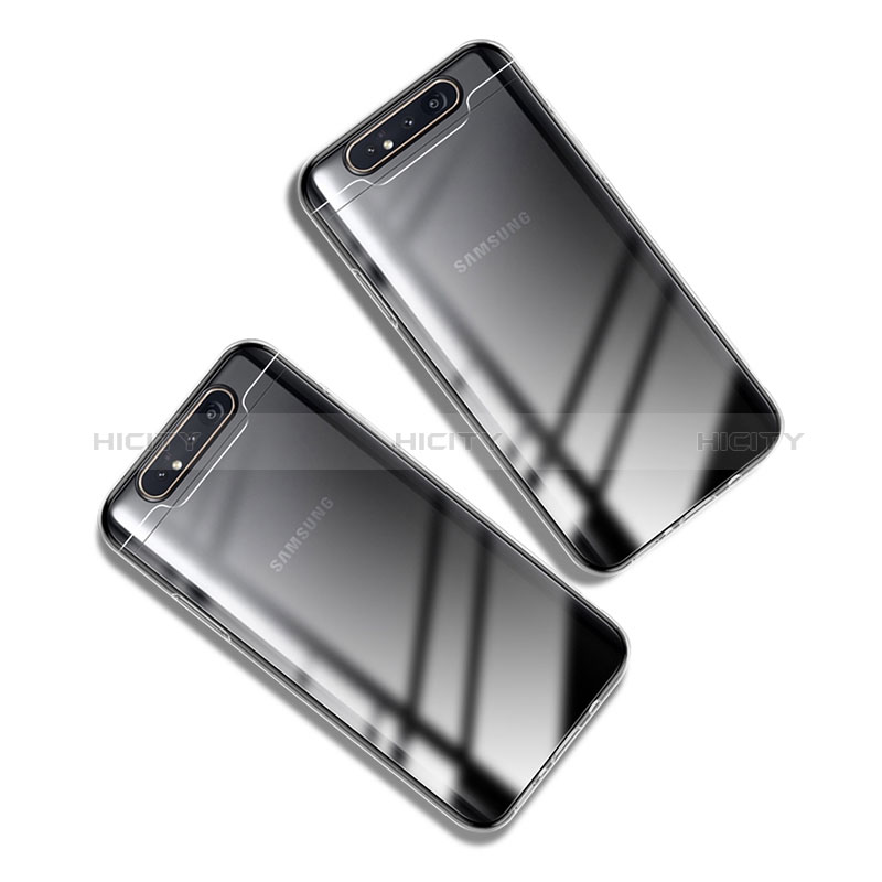 Samsung Galaxy A80用極薄ソフトケース シリコンケース 耐衝撃 全面保護 クリア透明 T05 サムスン クリア