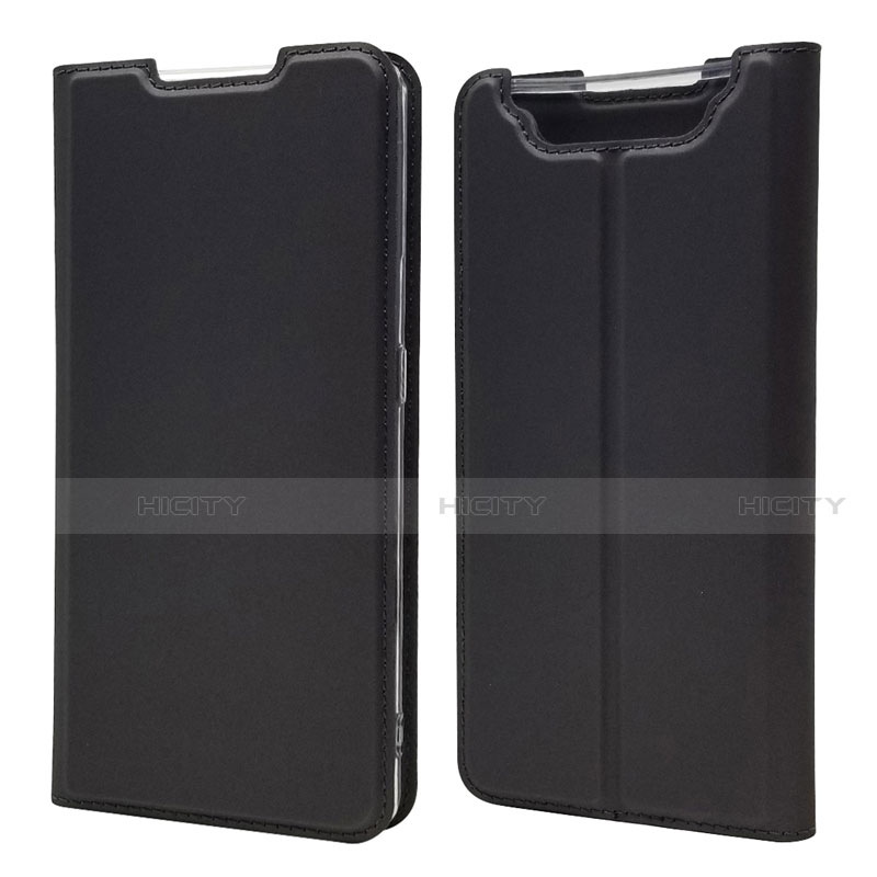 Samsung Galaxy A80用手帳型 レザーケース スタンド カバー サムスン ブラック