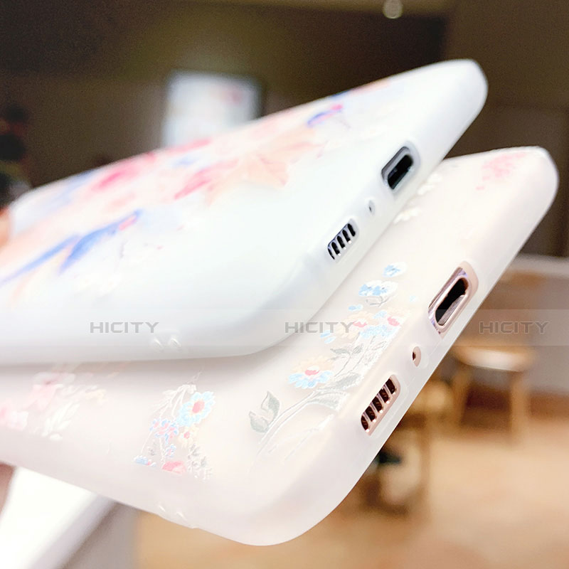 Samsung Galaxy A80用シリコンケース ソフトタッチラバー 花 カバー S03 サムスン 