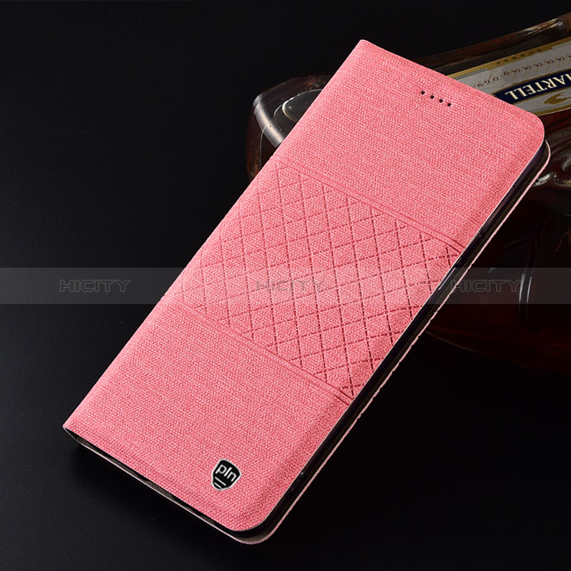 Samsung Galaxy A81用手帳型 布 スタンド H13P サムスン ピンク