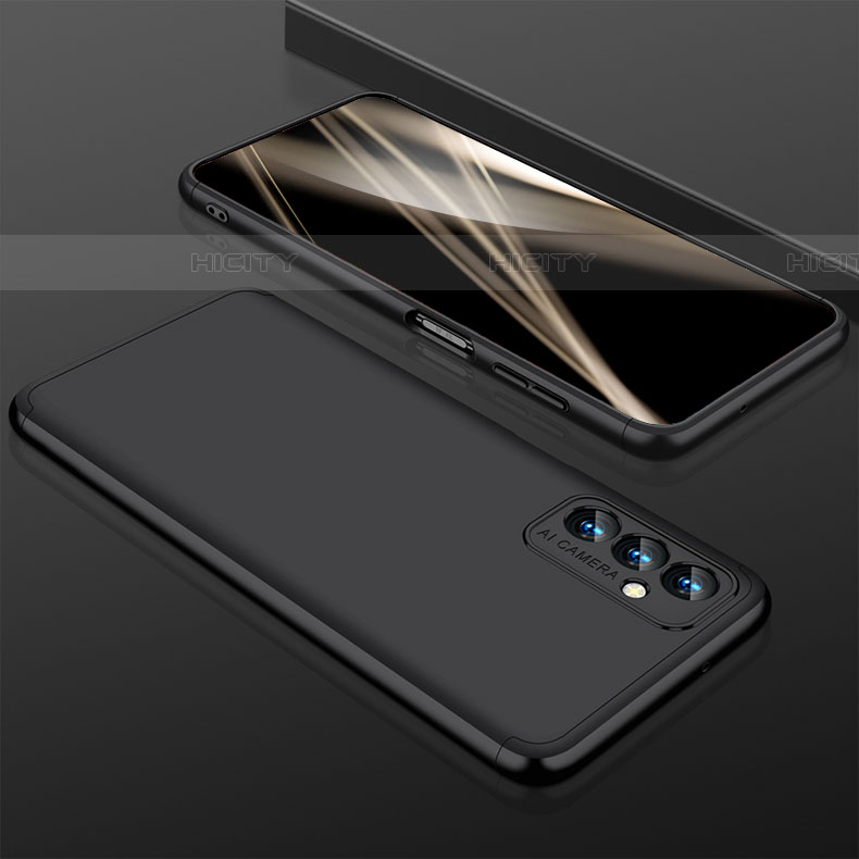 Samsung Galaxy A82 5G用ハードケース プラスチック 質感もマット 前面と背面 360度 フルカバー サムスン ブラック
