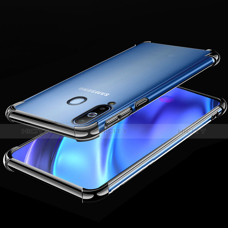 Samsung Galaxy A8s SM-G8870用極薄ソフトケース シリコンケース 耐衝撃 全面保護 クリア透明 H02 サムスン ブラック