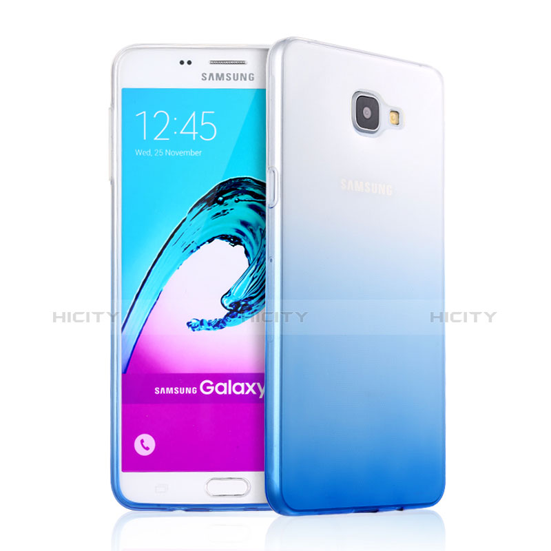 Samsung Galaxy A9 (2016) A9000用極薄ソフトケース グラデーション 勾配色 クリア透明 サムスン ネイビー