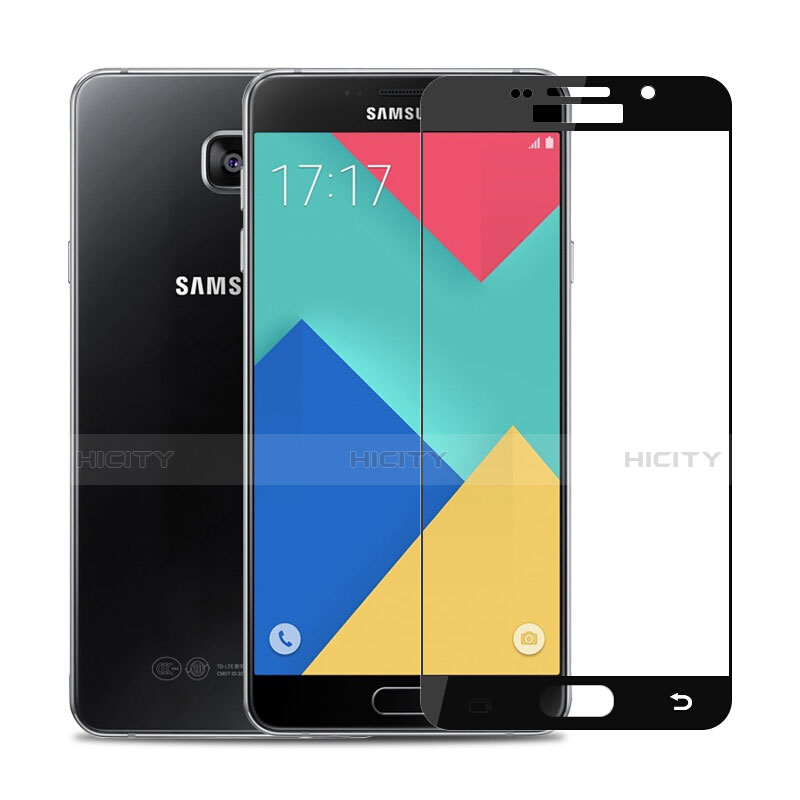 Samsung Galaxy A9 (2016) A9000用強化ガラス フル液晶保護フィルム F02 サムスン ブラック