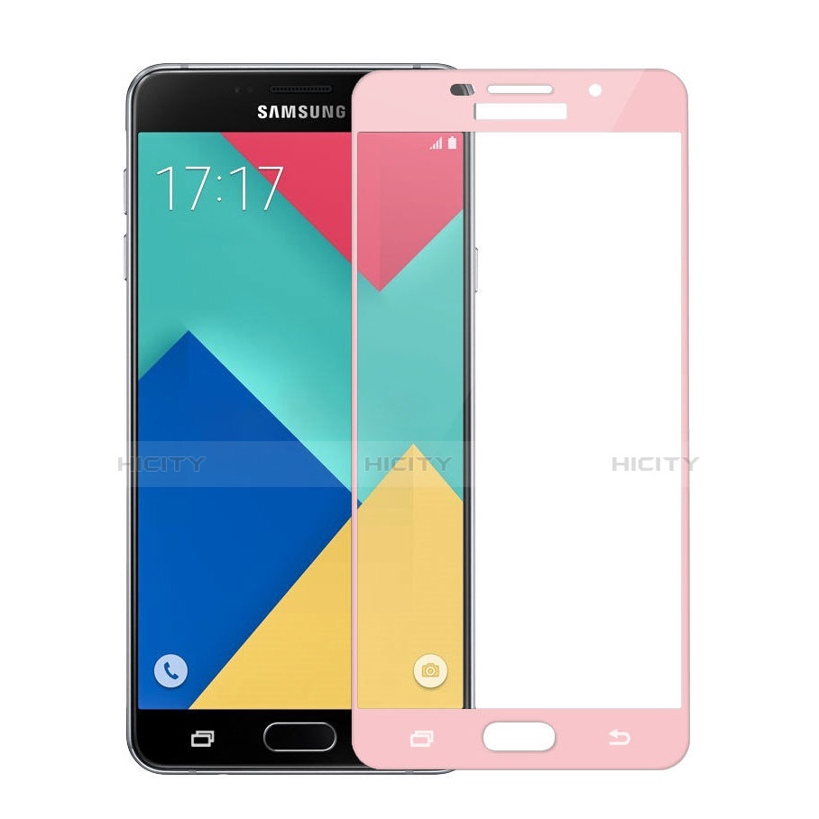 Samsung Galaxy A9 (2016) A9000用強化ガラス フル液晶保護フィルム サムスン ピンク