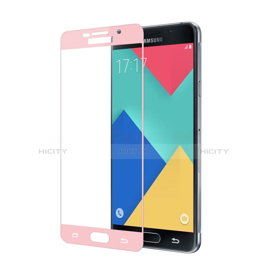 Samsung Galaxy A9 (2016) A9000用強化ガラス フル液晶保護フィルム サムスン ピンク