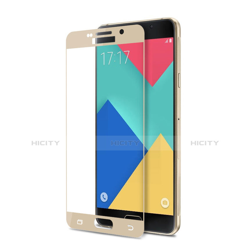 Samsung Galaxy A9 (2016) A9000用強化ガラス フル液晶保護フィルム サムスン ゴールド