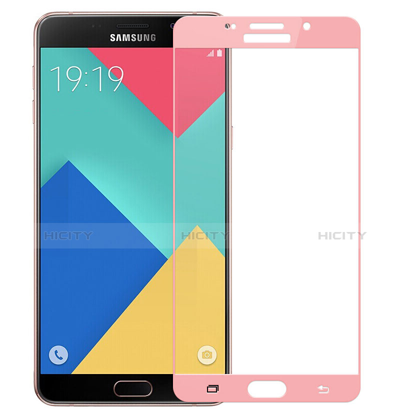 Samsung Galaxy A9 Pro (2016) SM-A9100用強化ガラス フル液晶保護フィルム F02 サムスン ローズゴールド
