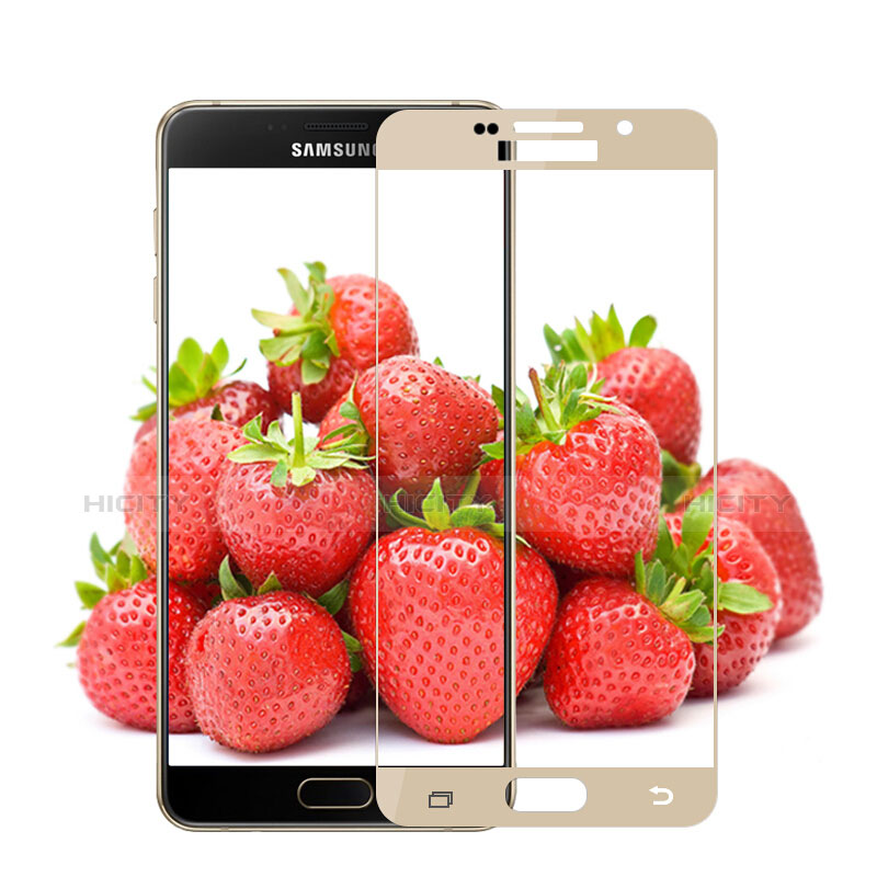 Samsung Galaxy A9 Pro (2016) SM-A9100用強化ガラス フル液晶保護フィルム F02 サムスン ゴールド