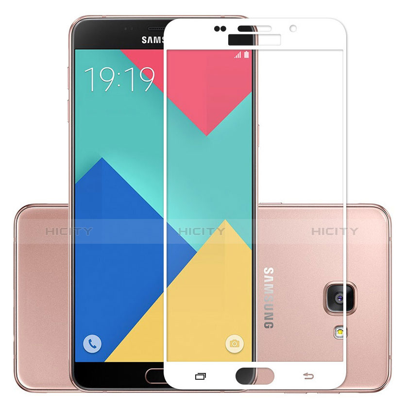 Samsung Galaxy A9 Pro (2016) SM-A9100用強化ガラス フル液晶保護フィルム F02 サムスン ホワイト