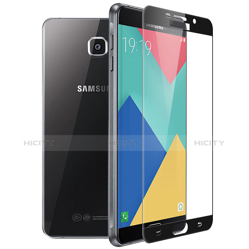 Samsung Galaxy A9 Pro (2016) SM-A9100用強化ガラス フル液晶保護フィルム F04 サムスン ブラック