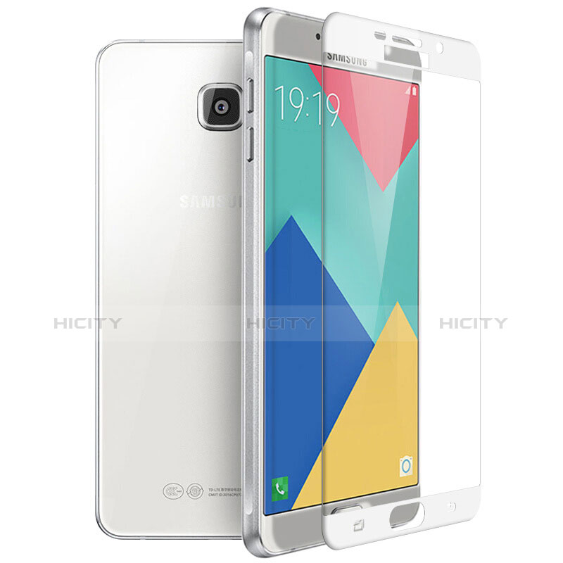 Samsung Galaxy A9 Pro (2016) SM-A9100用強化ガラス フル液晶保護フィルム F04 サムスン ホワイト