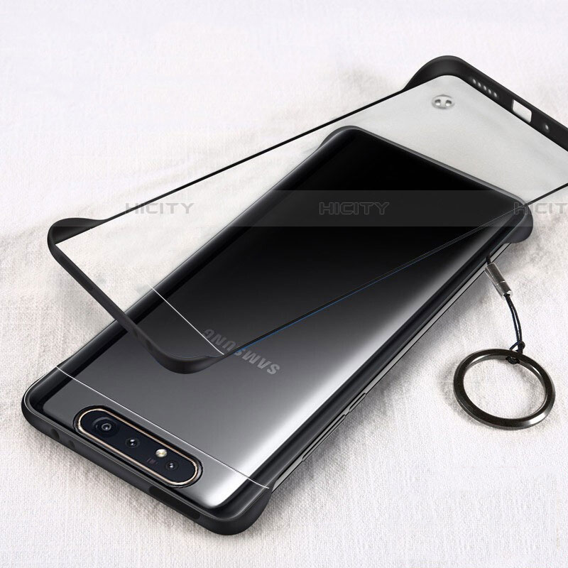 Samsung Galaxy A90 4G用ハードカバー クリスタル クリア透明 S01 サムスン ブラック