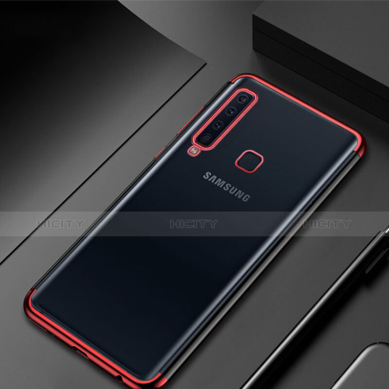 Samsung Galaxy A9s用極薄ソフトケース シリコンケース 耐衝撃 全面保護 クリア透明 H02 サムスン レッド