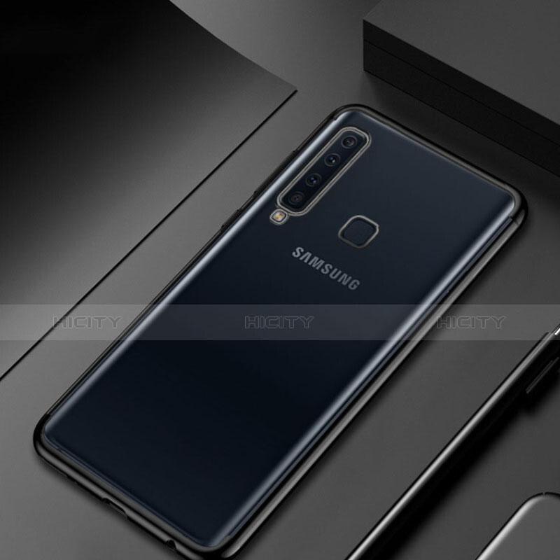 Samsung Galaxy A9s用極薄ソフトケース シリコンケース 耐衝撃 全面保護 クリア透明 H02 サムスン ブラック