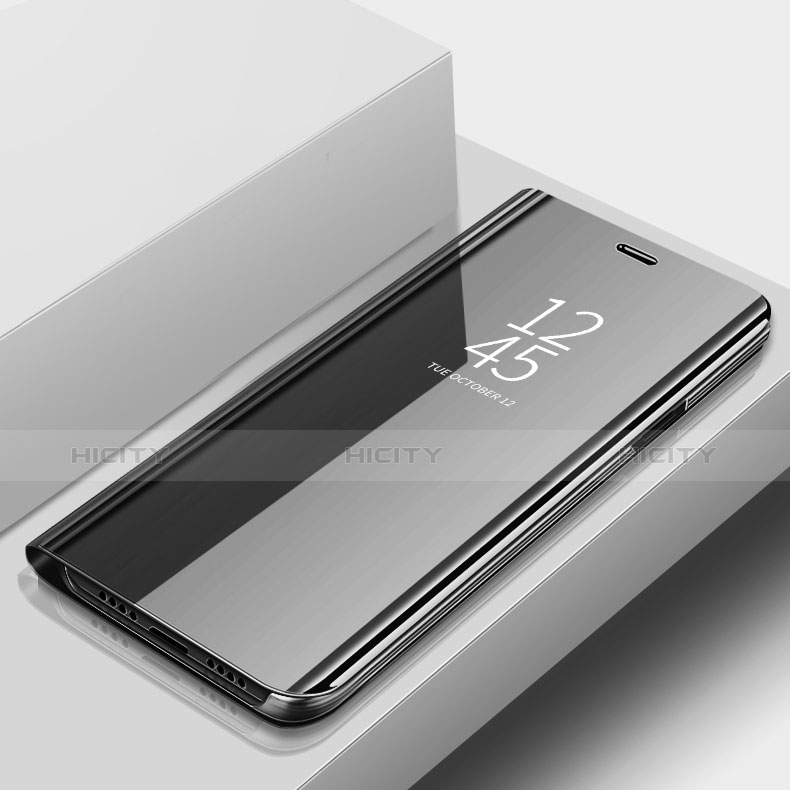 Samsung Galaxy A9s用手帳型 レザーケース スタンド カバー 鏡面 カバー サムスン ブラック