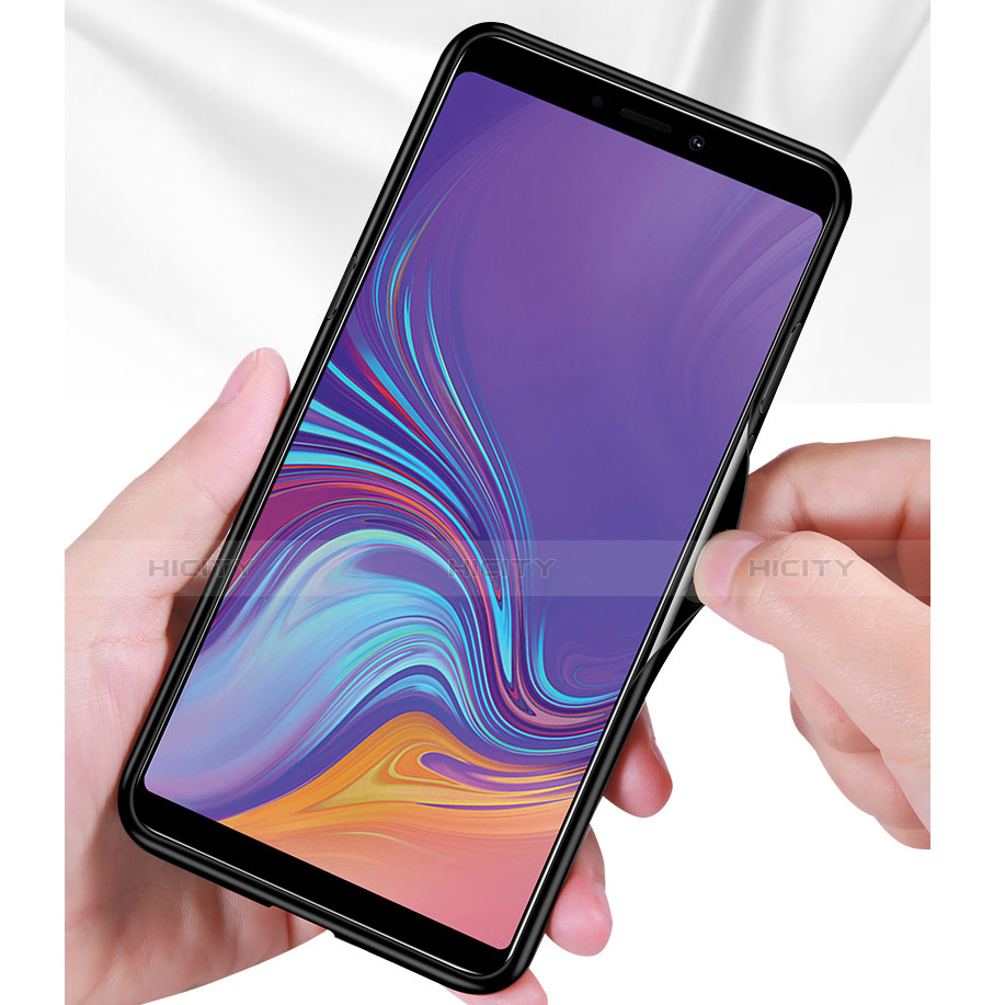 Samsung Galaxy A9s用ハイブリットバンパーケース プラスチック 鏡面 虹 グラデーション 勾配色 カバー サムスン 