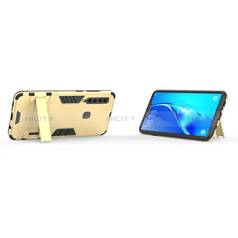 Samsung Galaxy A9s用ハイブリットバンパーケース スタンド プラスチック 兼シリコーン カバー T01 サムスン 