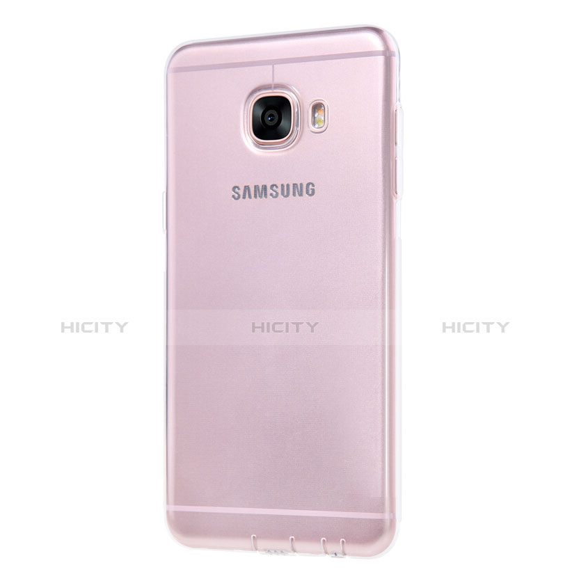 Samsung Galaxy C5 SM-C5000用極薄ソフトケース シリコンケース 耐衝撃 全面保護 クリア透明 T06 サムスン クリア