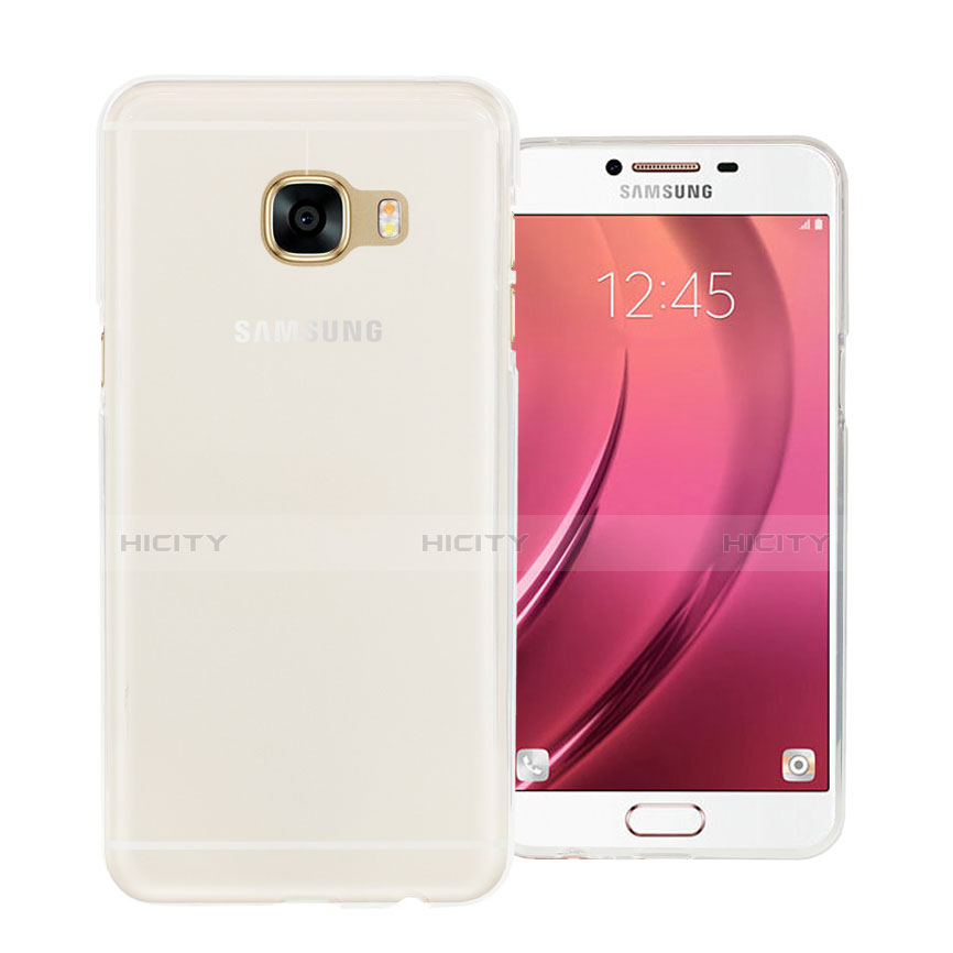 Samsung Galaxy C5 SM-C5000用極薄ソフトケース シリコンケース 耐衝撃 全面保護 クリア透明 サムスン ホワイト