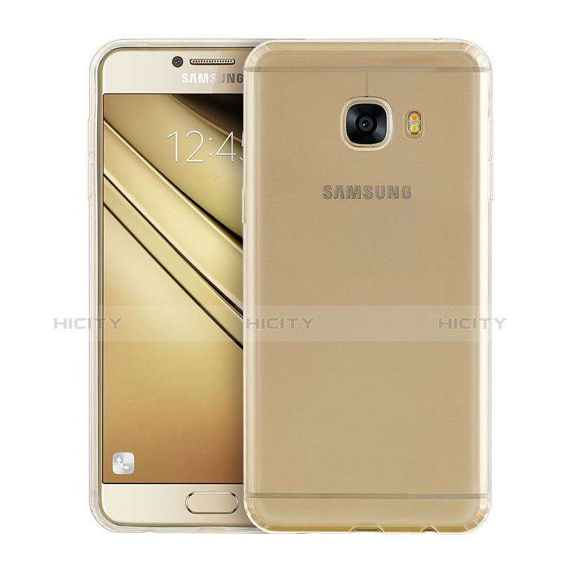 Samsung Galaxy C5 SM-C5000用極薄ソフトケース シリコンケース 耐衝撃 全面保護 クリア透明 T02 サムスン クリア
